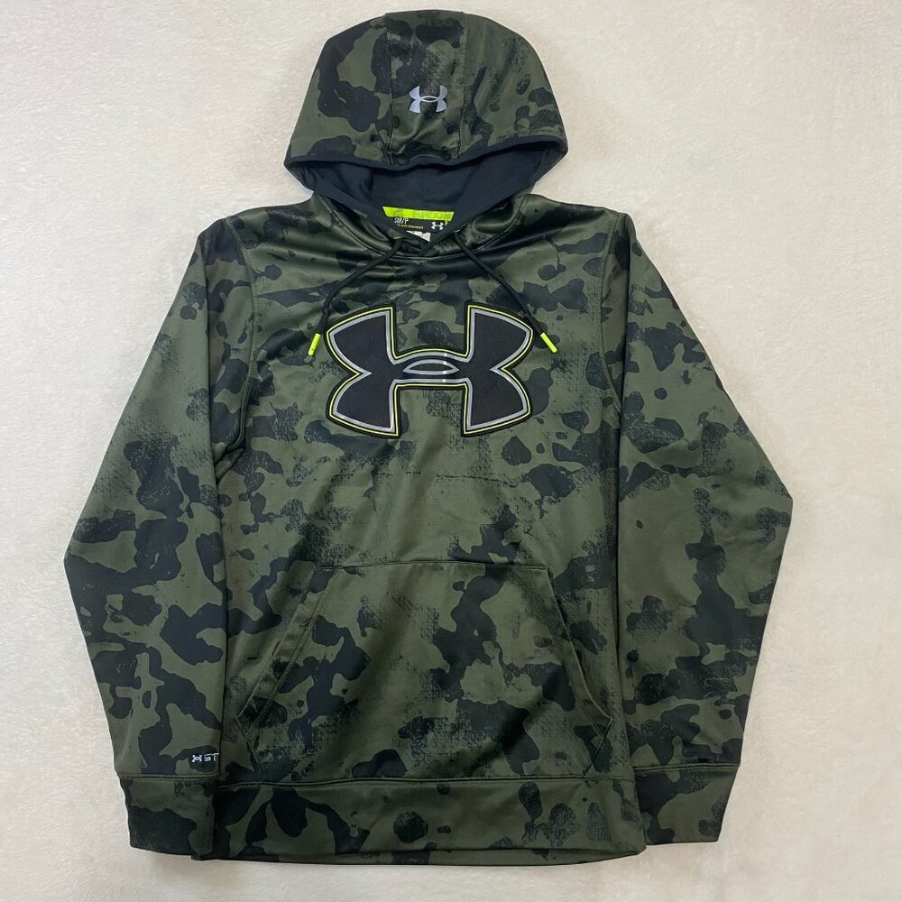 Under Armour STORM Green Black Camo Drawstring Hoodie Size Small